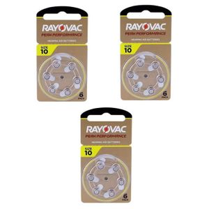 Rayovac حجارة سماعة ريفوك مقاس 10 3باكت يحتوي علي 18 حجر