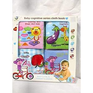Baby Cognitive Series Soft Cloth Books Set - Educational Sensory Interactive Fabric Books for Infants and Toddlers - Includes Multiple Themes Like Shapes, Colors, Fruits, Vegetables, and Vehicles - Perfect for Early Learning, Visual Stimulation