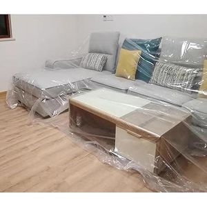 Heavy Duty Furniture Protection Plastic Cover Roll 1.80m * 20m – Dustproof and Waterproof Wrap for Sofas Tables Chairs and Household Appliances