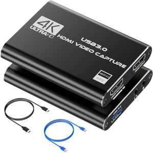 بطاقة التقاط فيديو لجهاز نينتندو سويتش، بطاقة التقاط فيديو بدقة 4K HDMI، بطاقة التقاط ألعاب، جهاز التقاط فيديو بدقة 1080P بمعدل 60 إطارًا في الثانية، بطاقة التقاط فيديو من HDMI إلى USB 3.0 للبث المباشر