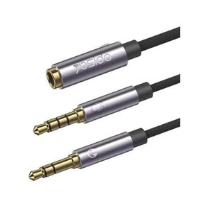 Yesido YAU29 3.5mm 2 Male to 1 Female Headphone Microphone Adapter, 