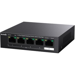 tenda TEG1105P-4-63W Desktop Switch, 5 Ports - White
