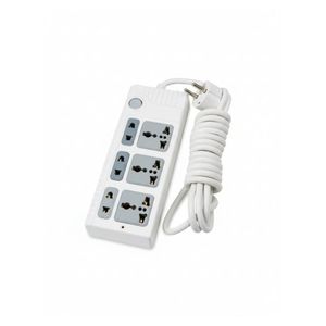 Power strip - 2000 watts, 10 amps/220-250 volts, equipped with 6 outlets, 3-meter cable, compatible with laptops, PCs, MacBooks, home and office appliances, and mobile phone chargers.