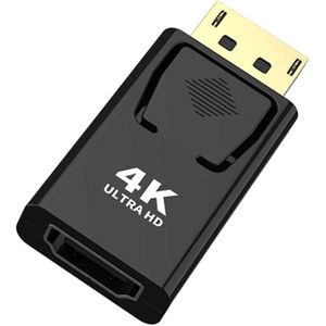 محول DisplayPort إلى HDMI مطلي بالذهب عيار 4K (ذكر إلى أنثى) أحادي الاتجاه لأجهزة الكمبيوتر المكتبية والمحمولة وأجهزة العرض والشاشات وأجهزة التلفزيون عالية الدقة