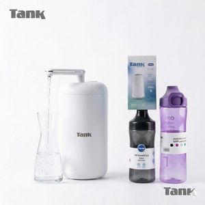 Tank عرض التوفير: فلتر مياه برو  + شمعة غيار إضافية + 2 زجاجة تريتان (800 مل و 550 مل) S 