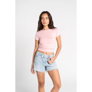 OUTDATED Cotton Round Neck Short Sleeve - Light Pink