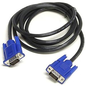 كابل VGA اتصال شاشة موثوق للشاشات والكمبيوتر واللابتوب وأجهزة العرض بطول 1.5 متر، لون أسود 
