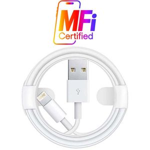 USB To Lightning Data Sync And Charging Cable For Apple iPhone White/Silver