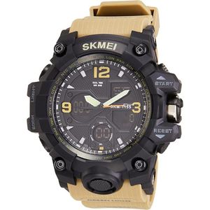 Skmei Men's Military Sport Watch - Dual Display Analog-Digital - Desert Beige