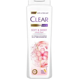 Clear Anti Dandruff 2IN1 Shampoo and Conditioner Soft & Shiny, for 3X softer and shiner hair, 600ML