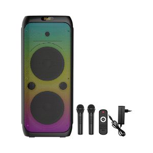 ZERO amplifier with built-in battery and Bluetooth technology, memory card slot, USB port, microphone jack, built-in microphone and RGB lighting, model ZR-1020S, black