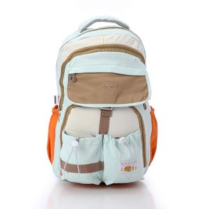 Activ Casual Backpack with Front Flap Pocket - Mint, Olive & Beige