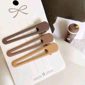 3 مشابك شعر معدنية ودبابيس شعر