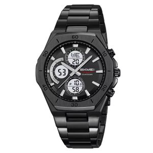 Skmei ساعة كوارتز مقاومة للماء 2505 اسود بشاشه بيضاء