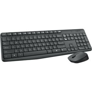 Logitech مجموعة لوحة المفاتيح وماوس لاسلكية MK235 مع وصلة USB، البطاريات متضمنة وتصميم ABNT2، من لوجيتيك