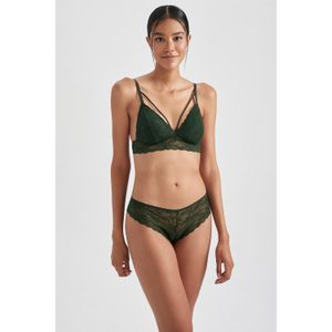 Defacto Lace Brazilian Panty - D.Khaki