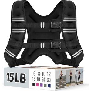 Zeerun Weighted Vest for Men Women, Reflective Stripe Adjustable Buckle, Comfortable Durable Rucking Vest for Walking Running Strength Training