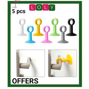 مصد ليد الباب ضد الصدمات، لا حاجة للحفر، 5 قطع