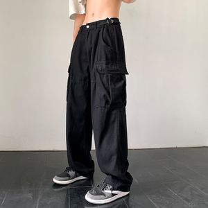 Fashion (748 Beige)Y2K Pockets Cargo Pants For Women Straight Oversize Pants  Harajuku Vintage Aesthetic Low Waist Trousers Wide Leg Baggy Jeans 3XL DOU  @ Best Price Online