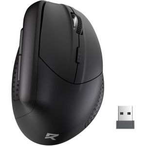 Redragon ماوس BM-4033 لاسلكي عمودي مريح، اتصال 2.4 جيجاهرتز، 5 مستويات تصل إلى 4000 نقطة في البوصة، ماوس موفر للطاقة تلقائيًا لأجهزة الكمبيوتر المحمولة والمكتبية والشخصية، أسود