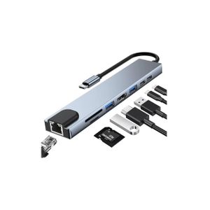 ZERO USB C Hub adapter 8 in 1 USB C Dongle with 4K@60Hz HDMI, RJ45 Ethernet, 100W PD, SD/TF Card Reader, 2 USB Ports, USB Type C Hub for MacBook Pro Air M1