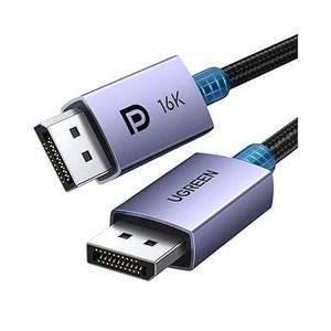 Ugreen 16K Displayport Cable 2.1 2M, DP 2.1 Cable Cord 80Gbps, 16K@60Hz,8K@120Hz,4K@240Hz/144Hz/165Hz for Gaming, DP Cable Braided HDR,ARC,G-Sync,Free-Sync for Gaming Monitor,PC,Graphics Card