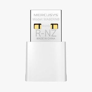 Mercusys MA60XNB محول واي فاي 6 وبلوتوث USB صغير AX900 كارت شبكة لاسلكي خارجي للكمبيوتر واللابتوب نظام ويندوز لون ابيض