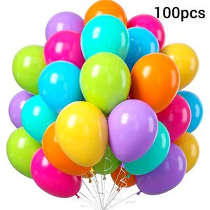 بالونات لاتكس سادة للحفلات والمناسبات – عبوة 100 قطعة – ألوان متنوعة لتزيين أعياد الميلاد والخطوبة والاحتفالات