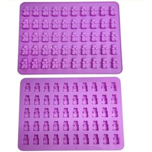 Bear-shaped silicone mold - 50 cavities - purple