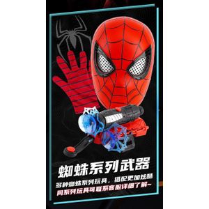 طقم ألعاب سبايدرمان – يشمل قناع أحمر بتصميم شبكي، قفاز مزخرف وأداة إطلاق بمصّات – مجموعة لعب آمنة وممتعة للأطفال – هدية مثالية لمحبي سبايدرمان لتجربة لعب خيالية وإبداعية