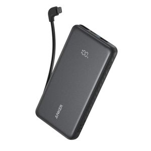 Anker Zolo Power Bank 20K , 22.5W , Built in USB-C Cable - Black 
