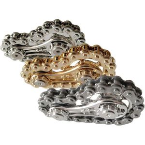 3 Pieces Adult Metal Fidget Spinners Sensory Bicycle Chain Gear Anti-Anxiety Stress Relief Exercise Finger Flexibility Hand Crank Fidget Spinning Spinner