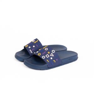 Geometric Slide Slipper for Kids - Navy