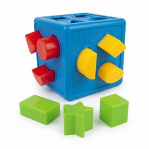 Classic Shape Sorter Cube Toy - Educational Montessori Learning Activity Box with Colorful Geometric Blocks for Toddlers and Kids
