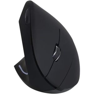 2.4GHz designed for left-handed use, vertical battery-powered wireless mouse, equipped with a USB port, a comfortable optical mouse, high precision, adjustable (800/1200/1600 DPIlaptop and PC devices with RGB lights - black)