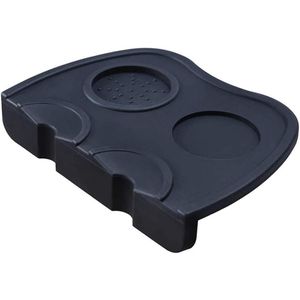 Espresso Mat Silicone Coffee Tamper Mat Corner Tamping and Packing Barista Tool Tamping Mat Silicone Non-Slip Black Complete Scoop and Tamper amping Mat Coffee