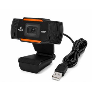 Kisonli Full HD 1080P Webcam with Built-in Microphone and Automatic Exposure (AE) - Black - Model HD-1085 - Ideal for Meetings, Live Streaming, and Remote Learning