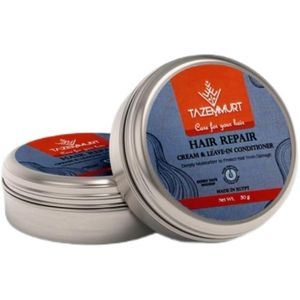 Tazemmurt Hair Repair Cream & Leave-In Conditioner 30g – Deep Moisturizing Handmade Natural Hair Cream with Beeswax, Coconut Oil & Vitamin E – For Dry & Damaged Hair – Made in Egypt