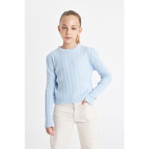 Defacto Girl Standard Fit Crew Neck Pullover - Blue