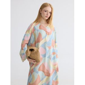 LC Waikiki V Neck Patterned A Line Oversize Dress