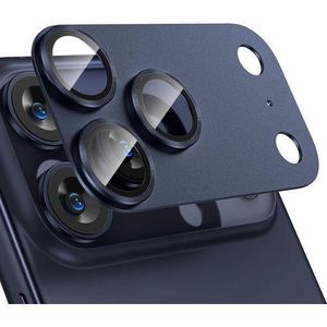 Anti-scratch metal frame lens protector for iPhone 17 Pro Max, tempered glass screen protector for iPhone 17 Pro, blue Color