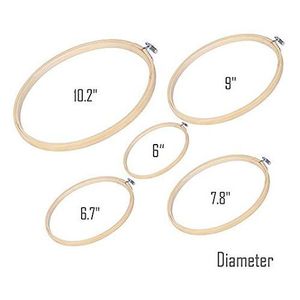 طارات تطريز خشب بامبو خمس مقاسات دائرية