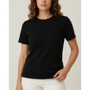 Freska Short-Sleeve Basic Top-Black