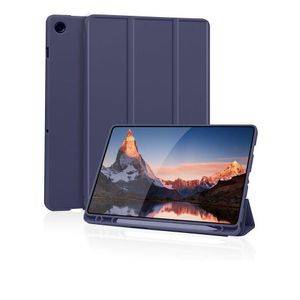 جراب سامسونج جالاكسي تاب A9 مقاس 8.7 بوصة (2023) SM-X110/X115/X117، جراب مغناطيسي ذكي قابل للطي مع خاصية التشغيل/الإيقاف التلقائي، لون أزرق داكن