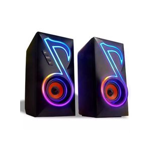 RECCAZR SP5198 Computer Speakers, RGB Gaming PC Speakers with 6 Lights Modes and Easy Volume Control, 10W USB-Powered 2.0CH Stereo Desktop Speakers with 3.5mm AUX