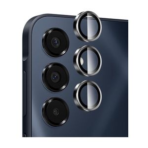 for Samsung Galaxy A35/ Galaxy A55 Camera Lens Protector, Scratch-Resistant HD Clarity Ultra-Thin 9H Tempered Glass with Aluminum Edging, Individual Metal Lens Cover (Black)
