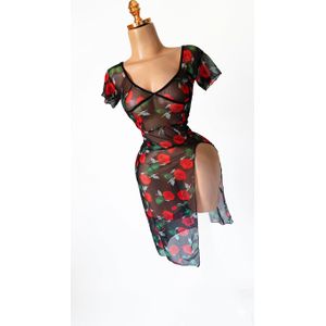 لانجيري بيبي دول تل اسود مشجر وان سايز من 60 الي 75 كيلو