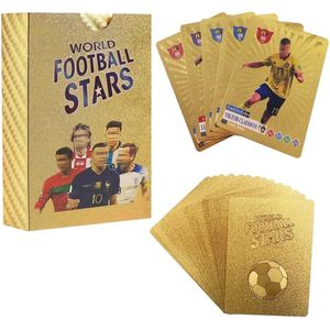 2025 Limited Edition Set - 55 Golden Foil Cards  Premier League & UEFA Football Cards  World Cup Football Star 2025 Cards  Golden Football Cards in Collector Tin for Football F