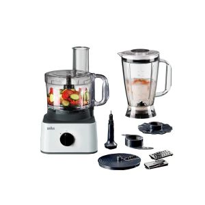 Braun محضر طعام براون، 750 وات، 2.1 لتر، 7 ملحقات، FP0145WH - ابيض اسود