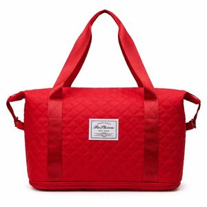 شنطة سفر يد نسائية جديدة أنيقة بسعة كبيرة مقاومة للماء وسوسته توسيع أضافية لحقائب تخزين ترفيهية